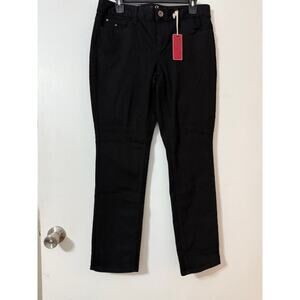 NWT Tommy Hilfiger Women's Spirit Skinny Modern Fit Mid Rise Jeans Black-Size 10